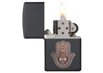 Zippo Hamsa Hand Lighter Flame On