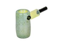 Pulsar Inside Print Mini Hammer Bubbler - THC Blueprint - Fumed Green Glass