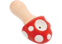Wacky Bowlz 3.5 Inch Ceramic Pipe - Red Mushroom